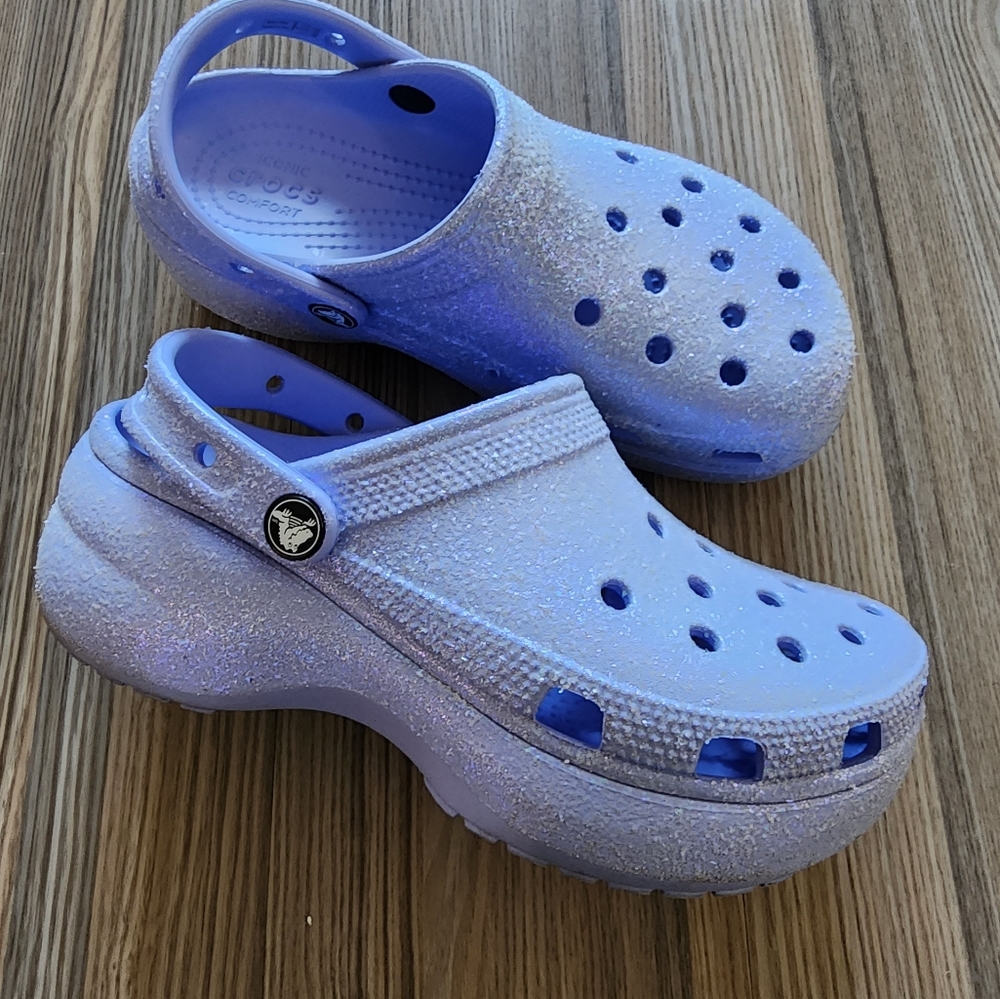 Crocs classic platform sandals moon jelly